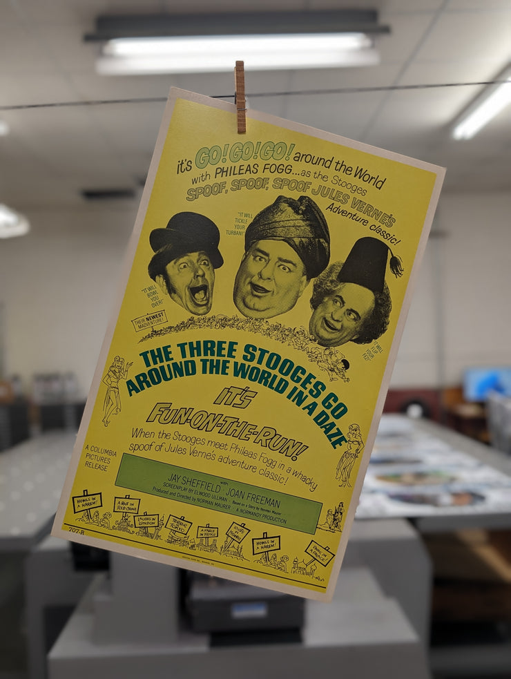 Three Stooges Go Around the World Second Edition Standard Original Movie Cards/Posters - 14 x 22