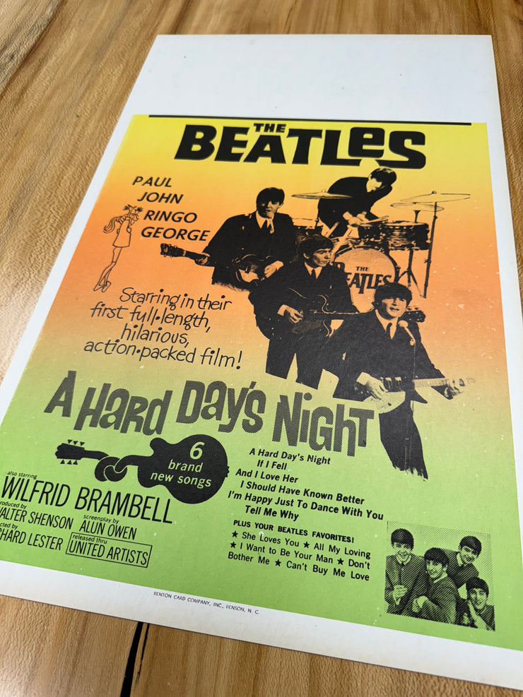 The Beatles First Edition Premium Original Movie Cards/Posters - 14 x 22