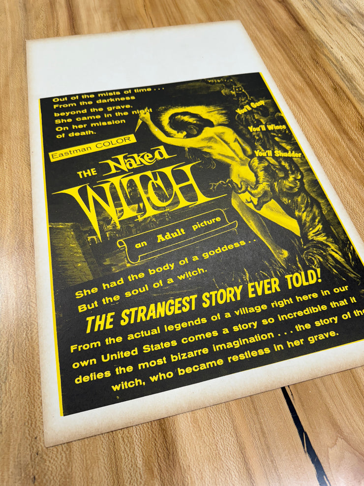 The Naked Witch First Edition Standard Original Movie Cards/Posters - 14 x 22